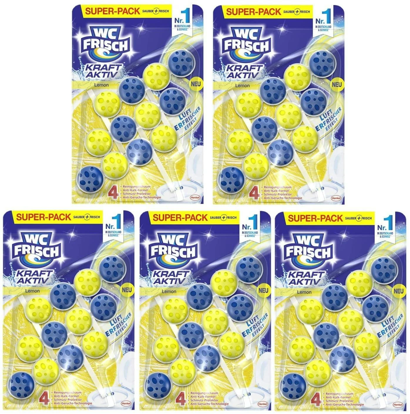 WC-Frisch Kraft Aktiv Duftspüler Lemon 9x150g WC-Reiniger Toilettenreiniger 3 WC-Frisch Kraft Aktiv Duftspüler Lemon 9x150g WC-Reiniger Toilettenreiniger – Bild 3