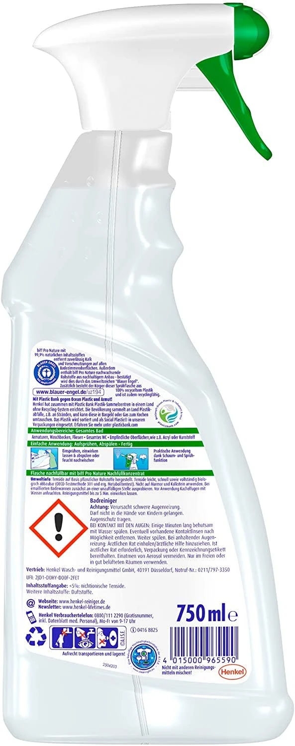 Biff Pro Nature 750 Ml Badreiniger Sprühflasche Reiniger Reinigungsmittel 6 Biff Pro Nature 750 Ml Badreiniger Sprühflasche Reiniger Reinigungsmittel – Bild 6