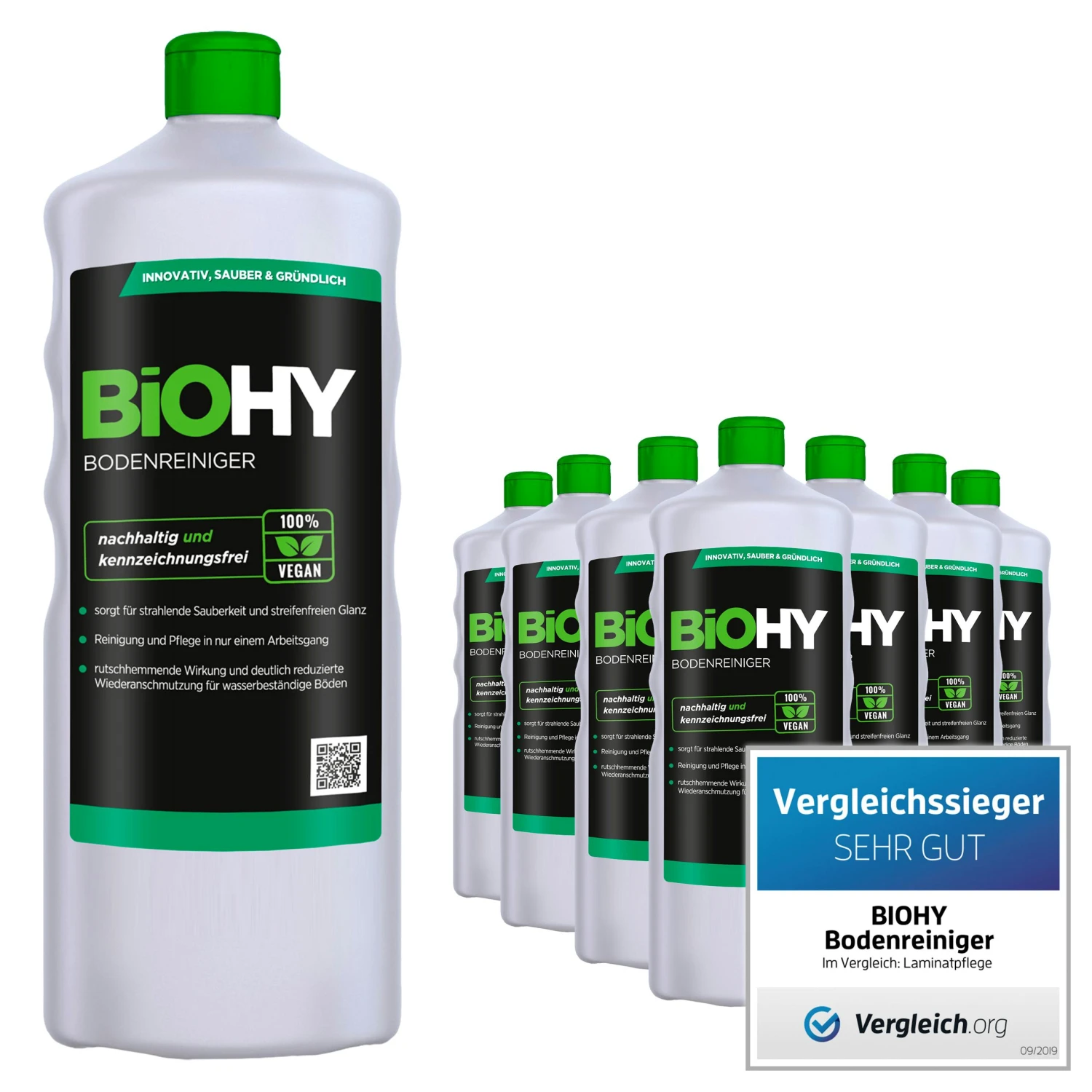 BiOHY Bodenreiniger (12x1l Flasche) | Konzentrat Für Alle Reinigungsgeräte Und Alle Hartböden | Angenehmer Geruch Und Streifenfreie Reinigung 3 BiOHY Bodenreiniger (12x1l Flasche) | Konzentrat Für Alle Reinigungsgeräte Und Alle Hartböden | Angenehmer Geruch Und Streifenfreie Reinigung – Bild 3
