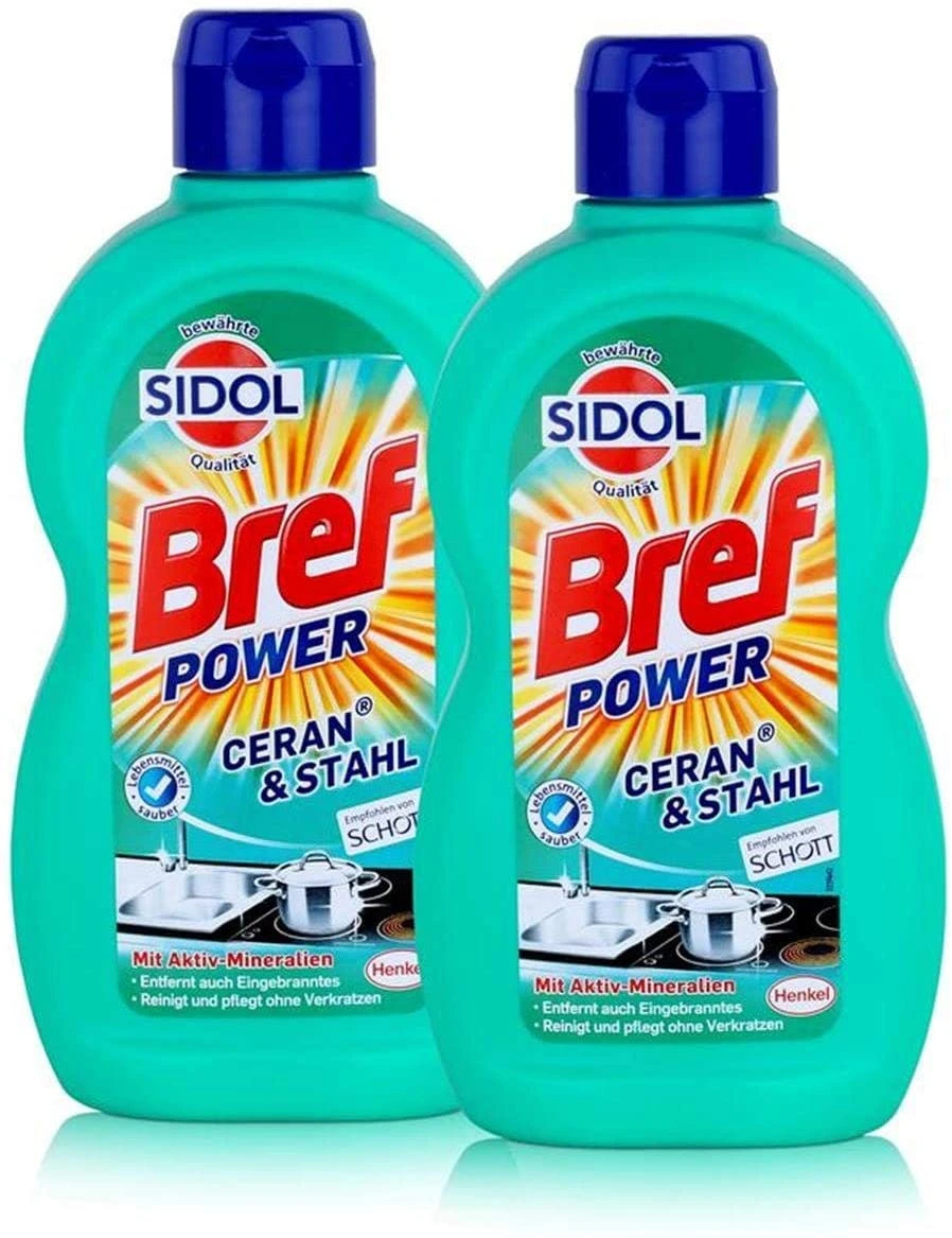 Bref Sidol Ceran & Stahl Reiniger Entfernt Eingebranntes 4x500ml Sauberkeit 4 Bref Sidol Ceran & Stahl Reiniger Entfernt Eingebranntes 4x500ml Sauberkeit – Bild 4