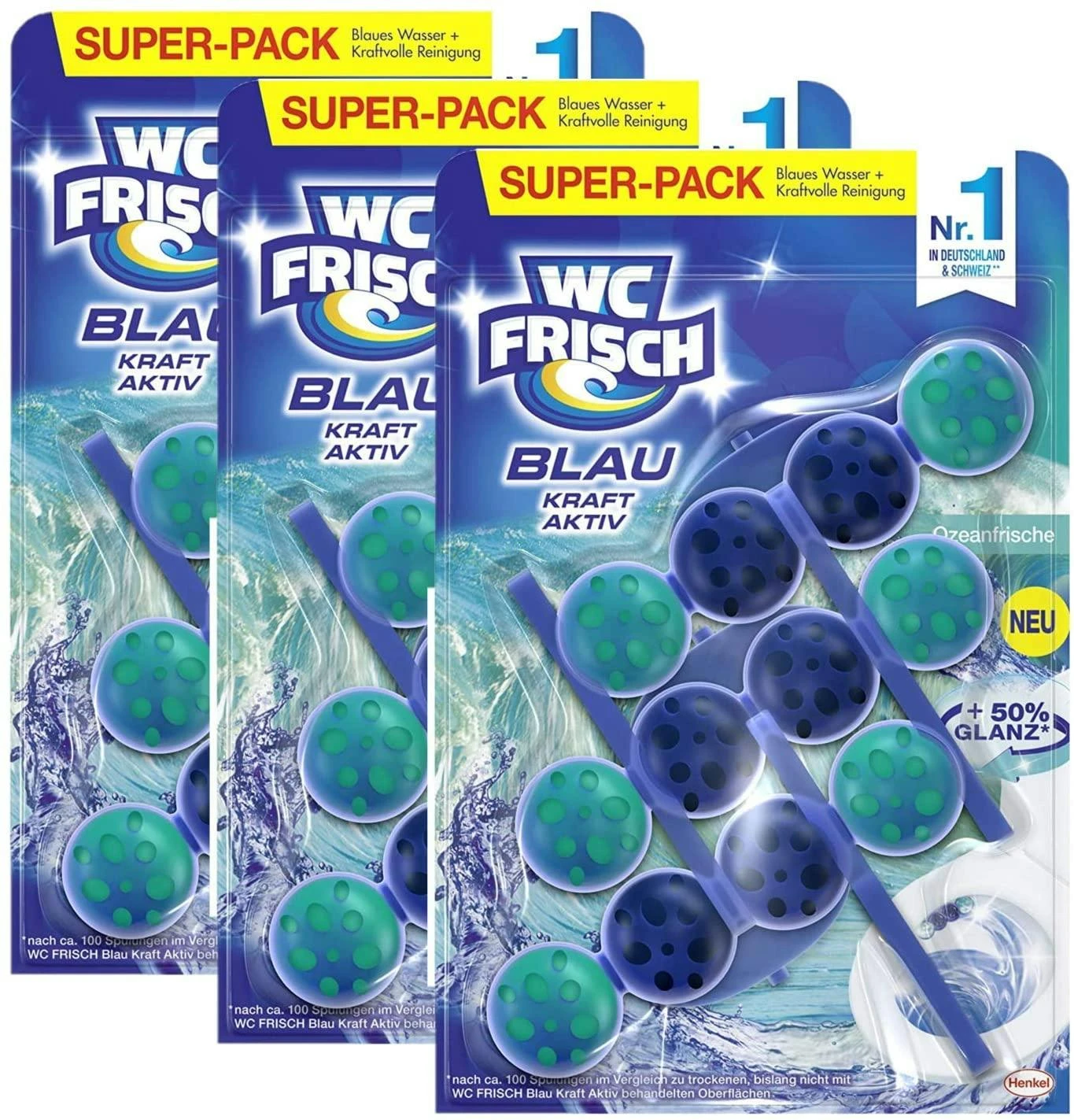 WC FRISCH Kraft Aktiv Blauspüler Ozeanfrische 10x50g WC Reiniger Reinigung 4 WC FRISCH Kraft Aktiv Blauspüler Ozeanfrische 10x50g WC Reiniger Reinigung – Bild 4