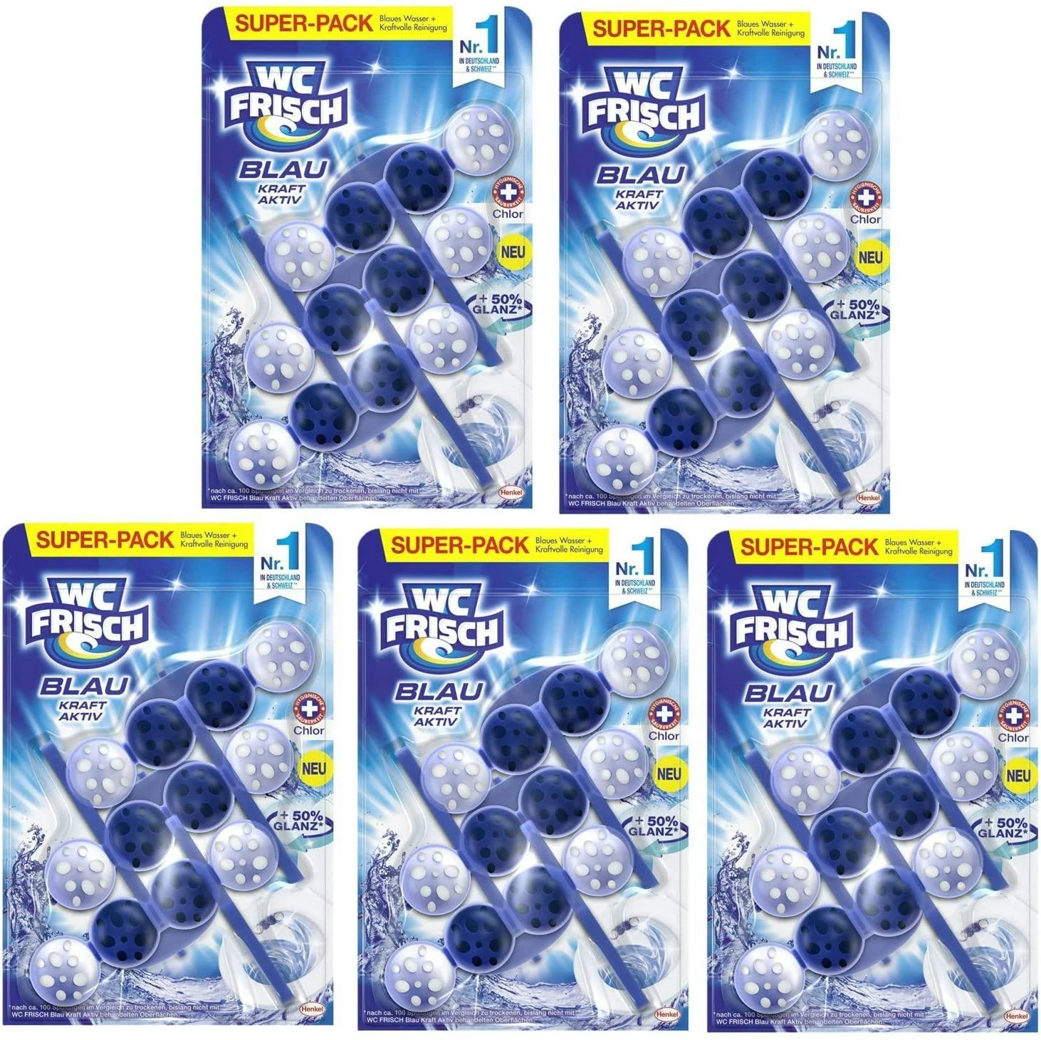 WC FRISCH Kraft Aktiv Blauspüler Chlor 50g WC Reiniger Toilettenreiniger 3 WC FRISCH Kraft Aktiv Blauspüler Chlor 50g WC Reiniger Toilettenreiniger – Bild 3
