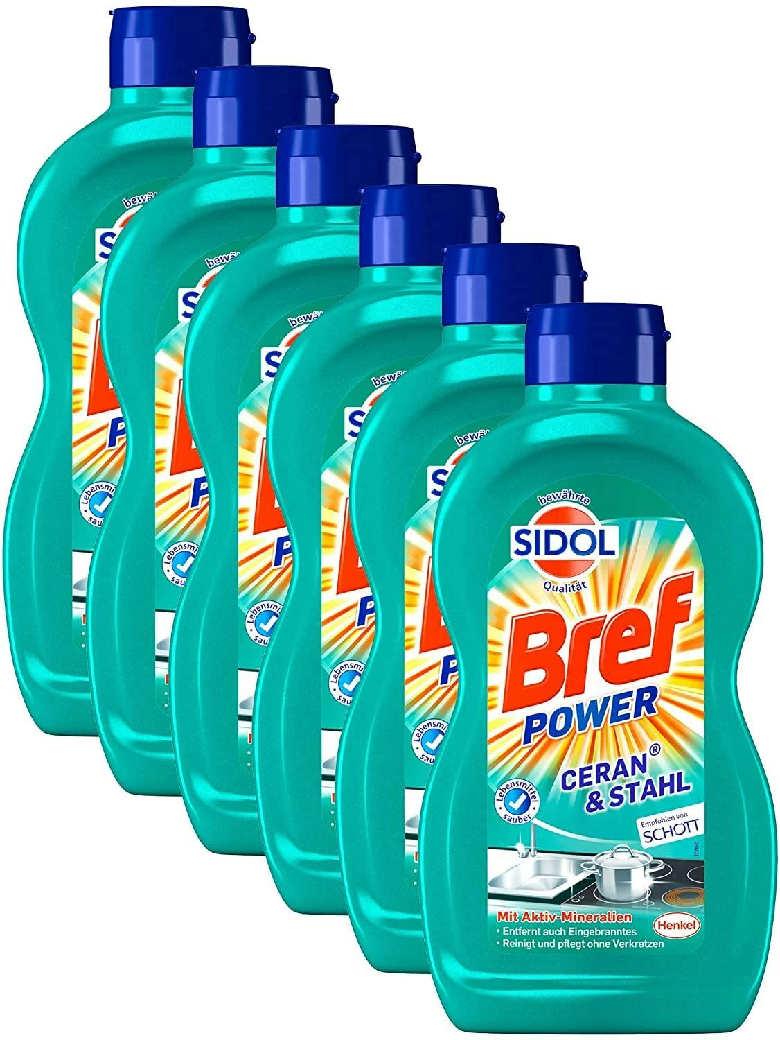 Bref Power Ceran & Stahl 6er Pack Edelstahl Reinigung 6x500 Ml Reinigungsmittel 1 Bref Power Ceran & Stahl 6er Pack Edelstahl Reinigung 6x500 Ml Reinigungsmittel