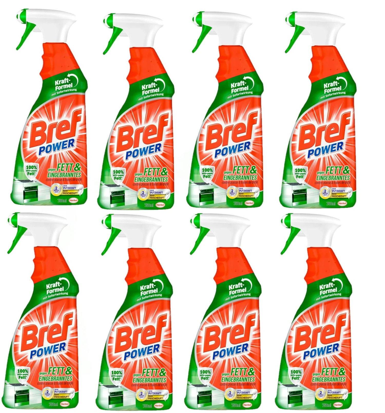 Bref Power Fett Eingebranntes Fettlöser Küchen Reiniger 2x750 Ml Sprühflasche 2 Bref Power Fett Eingebranntes Fettlöser Küchen Reiniger 2x750 Ml Sprühflasche – Bild 2