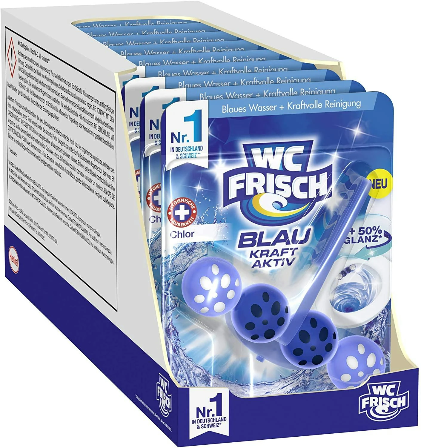 WC FRISCH Kraft Aktiv Blauspüler Chlor 50g WC Reiniger Toilettenreiniger 4 WC FRISCH Kraft Aktiv Blauspüler Chlor 50g WC Reiniger Toilettenreiniger – Bild 4