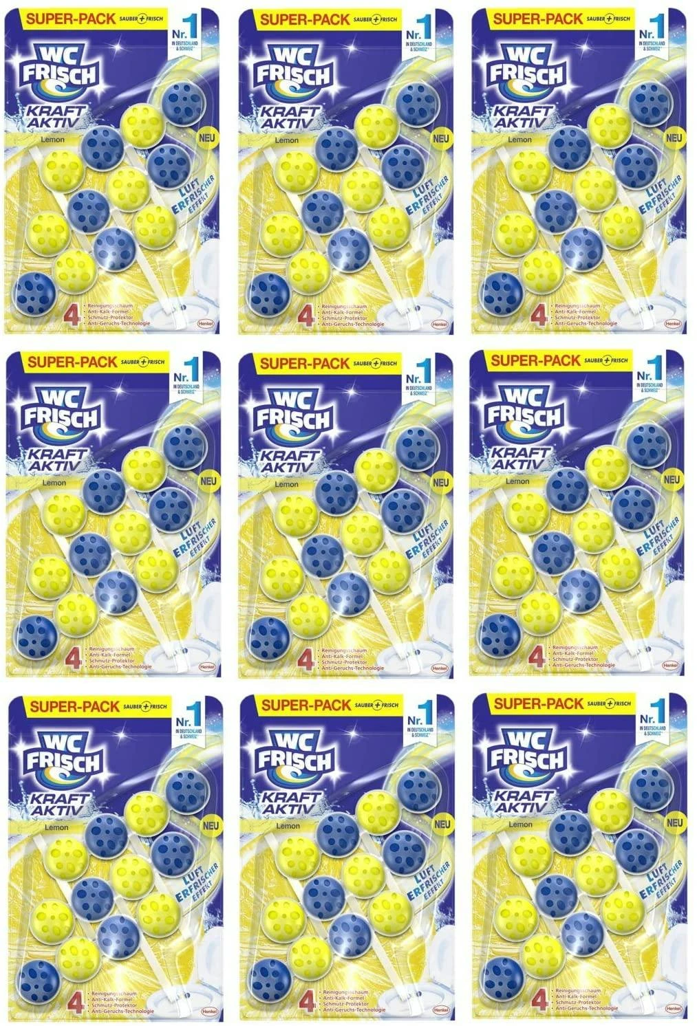 WC-Frisch Kraft Aktiv 4er Pack WC Duftspüler Lemon 1x4 Stück WC-Reiniger 3 WC-Frisch Kraft Aktiv 4er Pack WC Duftspüler Lemon 1x4 Stück WC-Reiniger – Bild 3