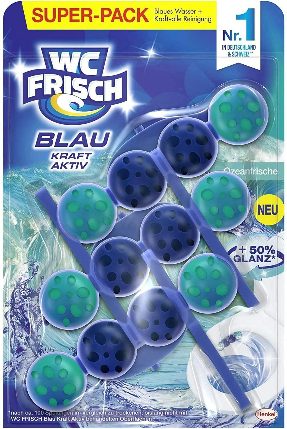 WC FRISCH Kraft Aktiv Blauspüler Ozeanfrische 5x150g WC Reiniger Reinigung 6 WC FRISCH Kraft Aktiv Blauspüler Ozeanfrische 5x150g WC Reiniger Reinigung – Bild 6