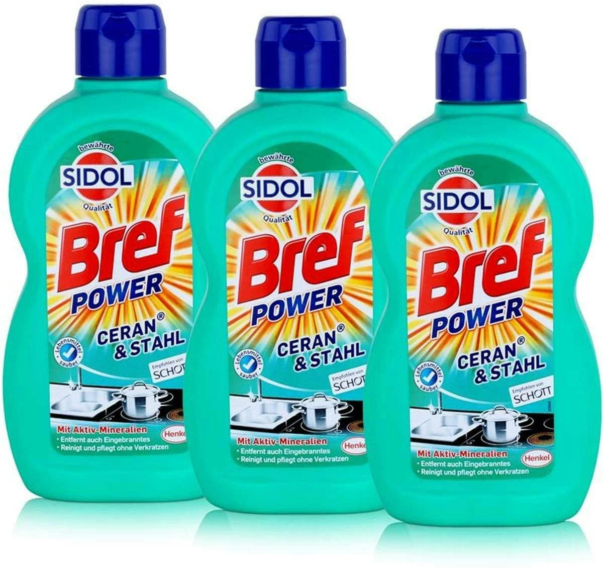 Bref Sidol Ceran & Stahl Reiniger Entfernt Auch Eingebranntes 3x500ml Sauberkeit 1 Bref Sidol Ceran & Stahl Reiniger Entfernt Auch Eingebranntes 3x500ml Sauberkeit