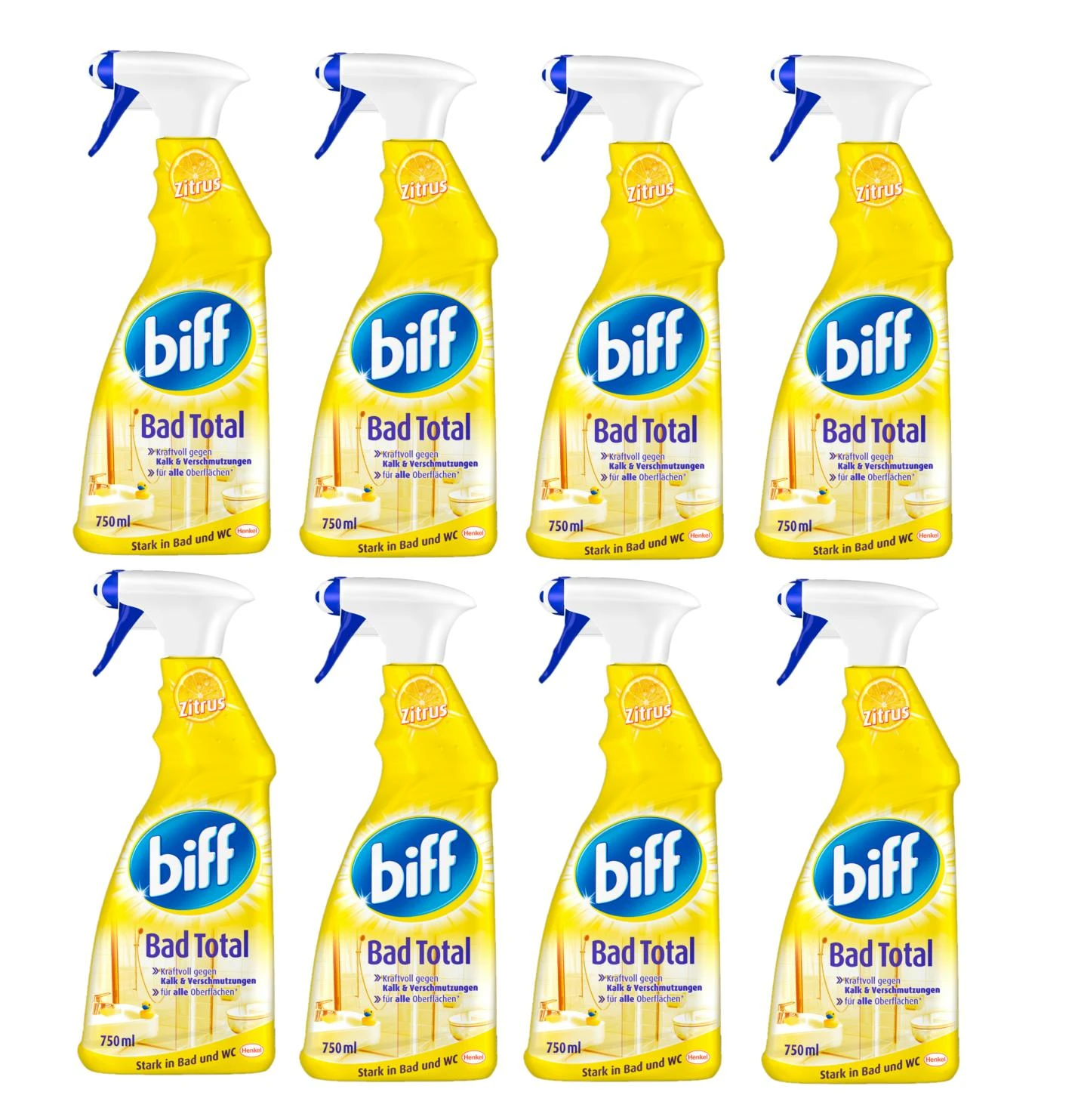 Biff Bad Total Zitrus Badreiniger 8x750ml Sprühflasche Reiniger Reinigungsmittel 4 Biff Bad Total Zitrus Badreiniger 8x750ml Sprühflasche Reiniger Reinigungsmittel – Bild 4