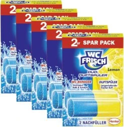 WC FRISCH Duftspüler Lemon 5er Pack WC-Reiniger WC-Duftstein 5x2Stück Nachfüller